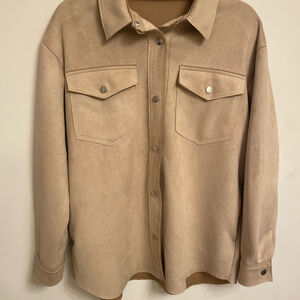 Zara Faux Suede Button Up Top Size XS